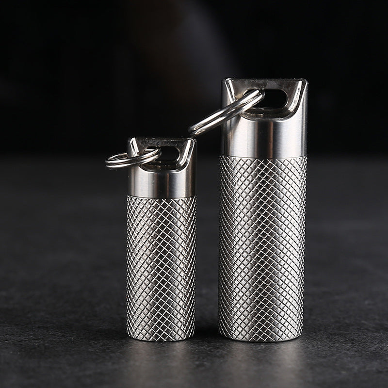 Wautton Mini Sealed Waterproof Pill Box Pure Titanium Perfume Storage Case-1