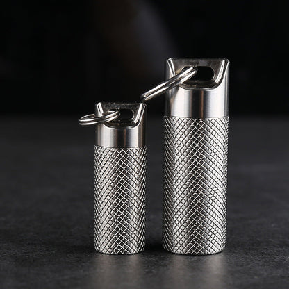 Wautton Mini Sealed Waterproof Pill Box Pure Titanium Perfume Storage Case-1